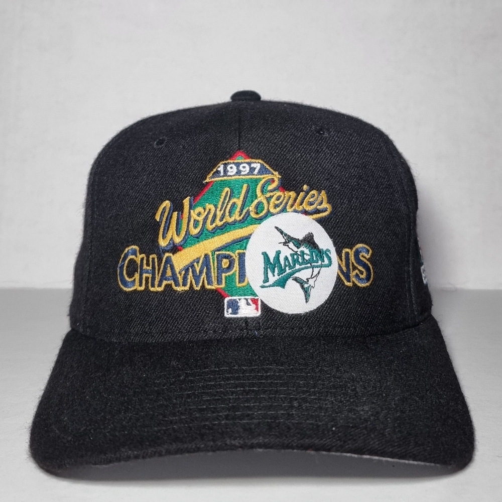 Vintage 90s Miami Florida Marlins Baseball Hat Cap Snapback MLB 100% Wool🔥